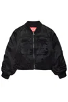 Diesel Satin-weave Bomber Jacket In Black