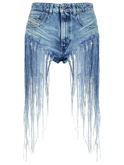 Diesel 'jizz' Light Blue Denim Shorts Women