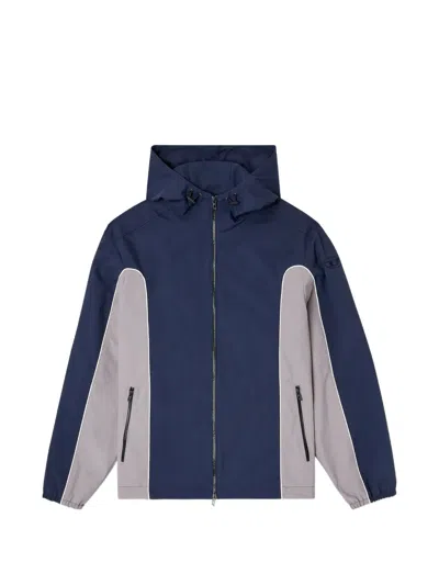 Diesel Jj-hives-dgam Hooded Panelled Jacket In Blue