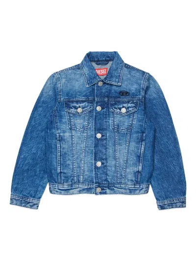 Diesel Kids' Jnhill Buttoned Denim Jacket In Blue