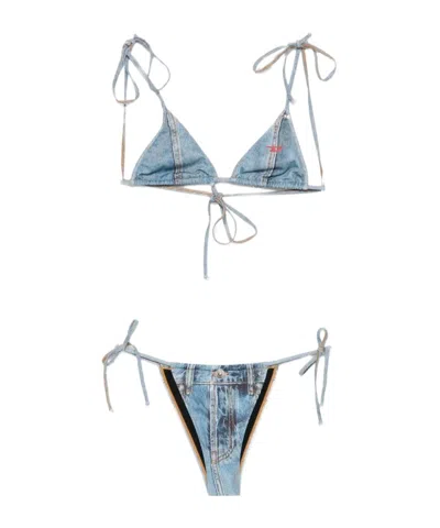 Diesel Jodie-dnm Triangle Tie Bikini In Blue
