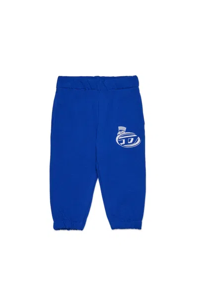 Diesel Kids' Jogger Pants With  Funny Racing Graphics In Blue