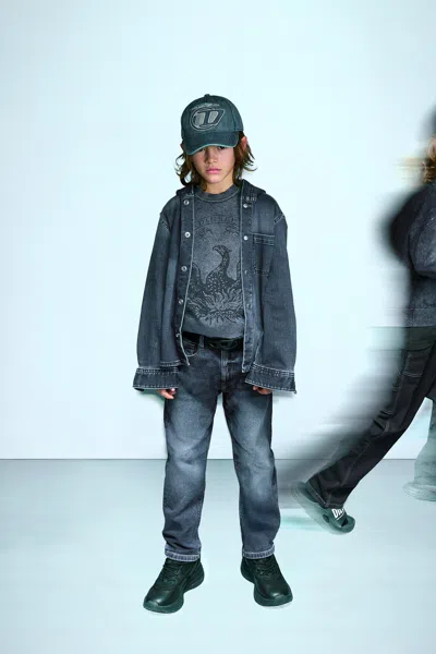 Diesel Kids' Joggjeans Fabric Shirt In Blue