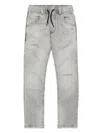 Diesel Grey Tapered Joggjeans With Rips In Grey