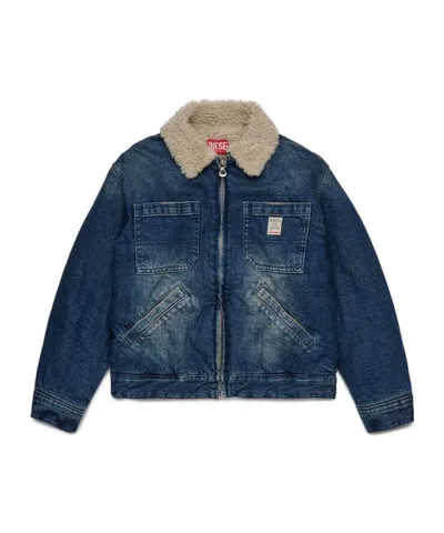 Diesel Kids' Jomox-fur Jacket In Blue