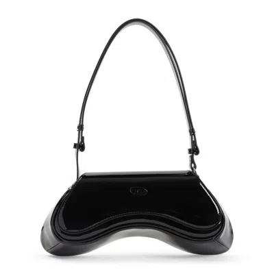 Diesel Joystick-inspired Black Shoulder Bag With Magnetic Closure