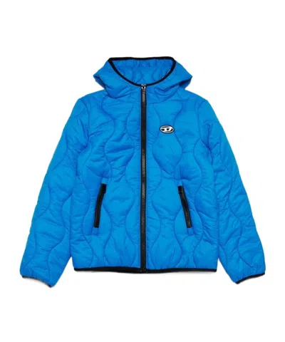 Diesel Kids' Jslashml Logo-appliqué Padded Jacket In Blue