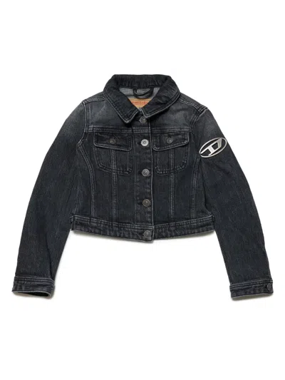 Diesel Kids' Jslimmy Denim Jacket In Black