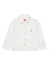 Diesel Jstack Denim Jacket With Applied Pockets In White