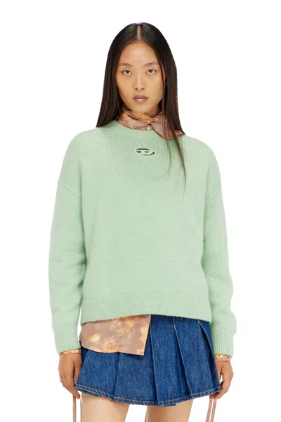 Diesel Jumper In Wool And Alpaca Blend In Green
