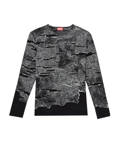 Diesel Jumper With Engineered Distressing In Black