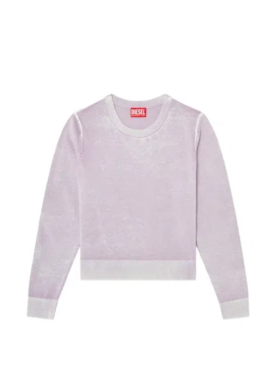 Diesel Jumper With Faded Reverse Print In Purple