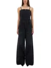 Diesel Black Jeans With Overalls And D Logo Plaque On The Front In Black