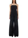 Diesel Black Jeans With Overalls And D Logo Plaque On The Front In Black