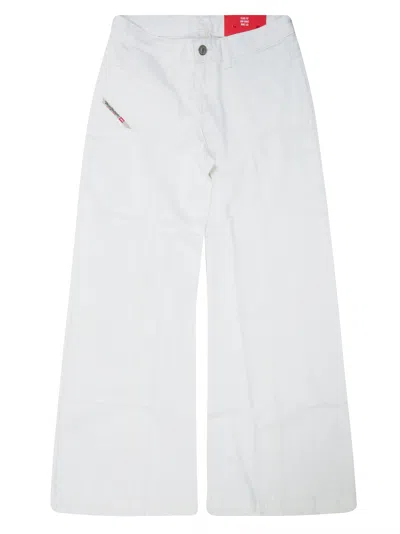 Diesel Junior Kids Mini Jeans With Cargo Pockets In Bianco
