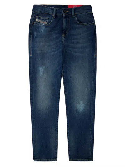 Diesel Junior Kids Washed Denim Jeans In Blu
