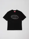 Diesel Oval D Logo-print Cotton T-shirt In Nero