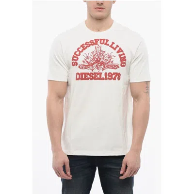 Diesel Justin T-shirt With Logo Print In White