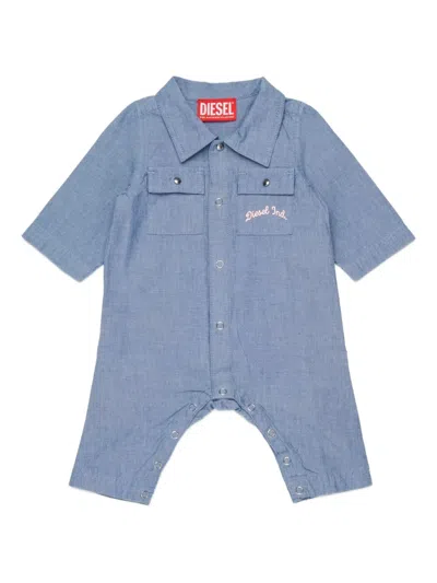Diesel Babies' Justy-nb Pocket Romper In Blue