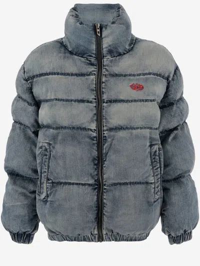 Diesel Kids' Jwmons Cotton Blend Padded Jacket In Blue