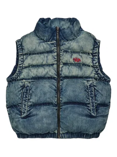Diesel Kids' Jwmonssl Gilet In Blue