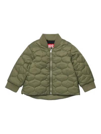 Diesel Babies' Jyob Quilted Bomber Jacket In Green