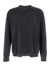Diesel K-bennie Grey Crewneck T-shirt With Logo Embroidery On The Front In Cotton Man In Gray