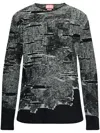 Diesel Cadmo Abstract Crew Neck Sweater In Black