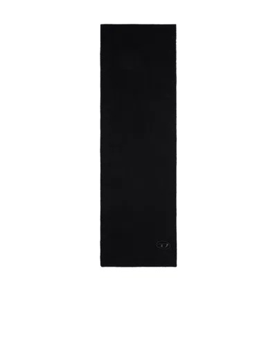 Diesel K-coder Embroidered-logo Scarf In Black