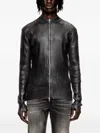 Diesel Denim-yarn Zip Cardigan With Shiny Effect In Black