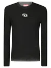Diesel Darin Black Crewneck T-shirt With Oval D Logo Cut-out On The Front In Cotton Man In Black