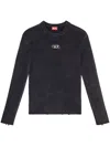 Diesel Darin Black Crewneck T-shirt With Oval D Logo Cut-out On The Front In Cotton Man In Black