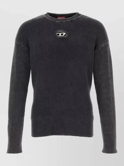 Diesel K-darren Cotton Sweater Crew Neck In Gray