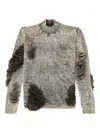 Diesel Destroyed Jumper With Floating Yarns In Gray