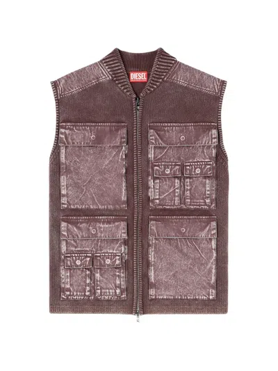 Diesel K-giulius Cardigan In Brown