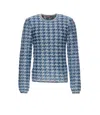 Diesel Crewneck Houndstooth Pattern Sweater In Multi