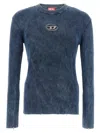 Diesel 'darin' Blue Crewneck T-shirt With Oval D Logo Cut-out On The Front In Multi