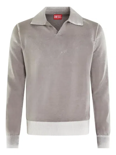 Diesel K-lorenzo Polo-neck Ribbed-hem Sweater In White