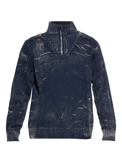 Diesel K-maxime Zip-up Sweater In Blue