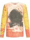 Diesel Men's Fuzzy Sweater With Pop Print In Yellow