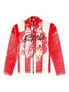 Diesel K-oliba-jkt Graphic-print Zip-fastening Cardigan In Red