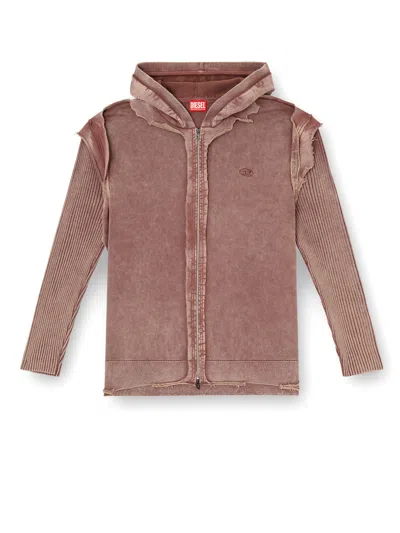 DIESEL K-PELTO COTTON SWEATSHIRT WITH DISTRESSED EFFECT