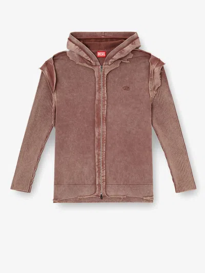 Diesel Men K-pelto Cotton Sweatshirt With Distressed Effect In Multi