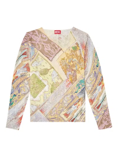 DIESEL K-RENTON PRINTED LONG-SLEEVE TOP
