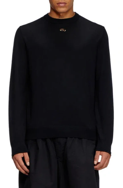 DIESEL DIESEL® K-VALIAM CUTOUT LOGO WOOL SWEATER