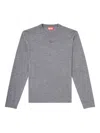 Diesel Wool Jumper With Cut-out Logo In Gray