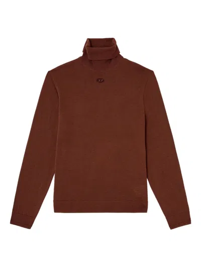 Diesel K-varta Roll-neck Jumper In Brown