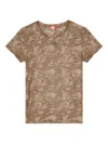 Diesel Camouflage Print T-shirt In Brown