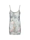 Diesel Mini Mesh Beach Dress With Open Back In Multi