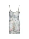 Diesel Mini Mesh Beach Dress With Open Back In Multi